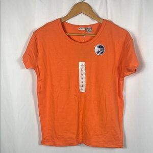 Vintage 90’s Y2K Northcrest Vibrant Orange Ribbed Stretch Top Women’s‎ XL New